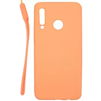 Evelatus Huawei P30 Lite Soft Touch Silicone Θήκη με Λουράκι Ροζ