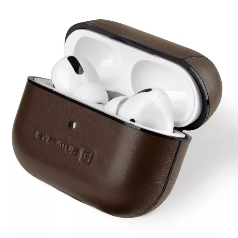 Evelatus Apple AirPods Pro δερμάτινη προστατευτική θήκη καφέ