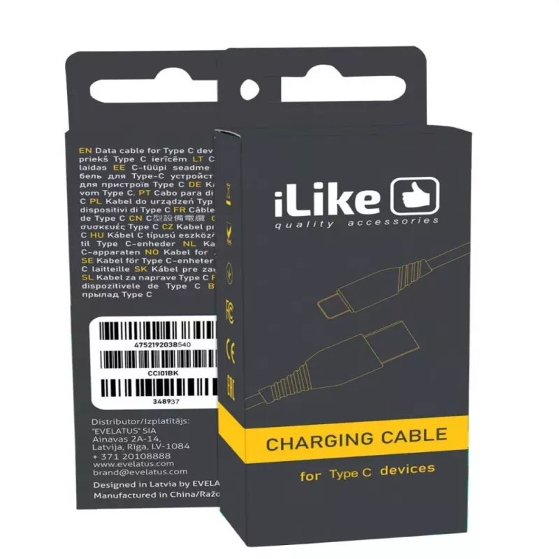 iLike Καλώδιο φόρτισης για Type-C ICT01 λευκό