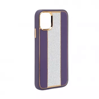 iLike Apple iPhone 11 θήκη δερμάτινη με διαμάντια μωβ