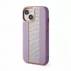 iLike Apple iPhone 15 θήκη δερμάτινη με διαμάντια ροζ άμμος