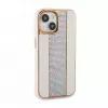 iLike Apple iPhone 15 θήκη δερμάτινη με διαμάντια λευκό
