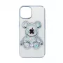 iLike Apple iPhone 13 θήκη σιλικόνης Print Desire Bear ασημί