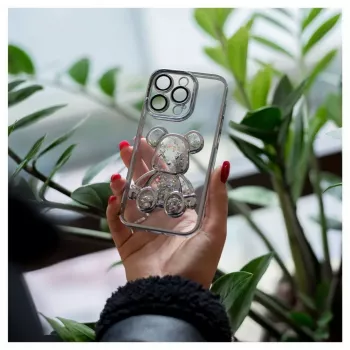 iLike Apple iPhone 14 Pro θήκη σιλικόνης Print Desire Bear ασημί