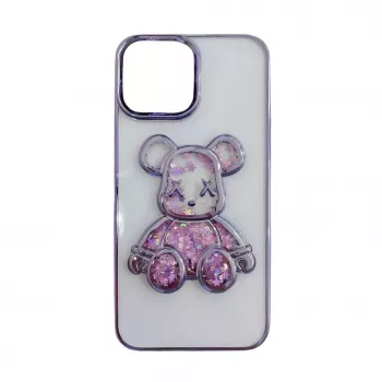 iLike Apple iPhone 15 θήκη σιλικόνης Print Desire Bear μωβ