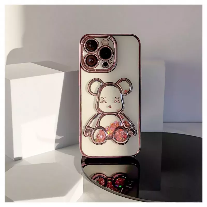 iLike Apple iPhone 15 Pro θήκη σιλικόνης Print Desire Bear ροζ
