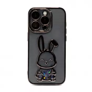 iLike Apple iPhone 14 Pro θήκη σιλικόνης Print Desire Rabbit μαύρο