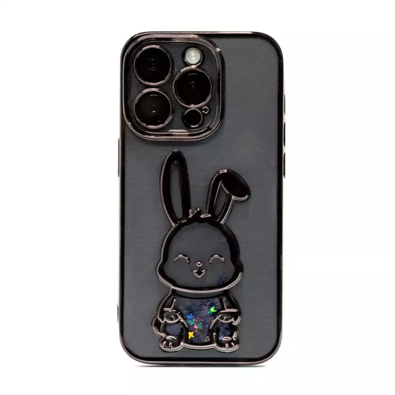iLike Apple iPhone 14 Pro θήκη σιλικόνης Print Desire Rabbit μαύρο