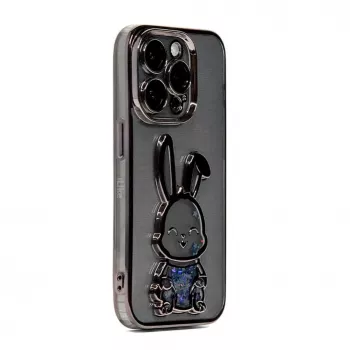 iLike Apple iPhone 14 Pro θήκη σιλικόνης Print Desire Rabbit μαύρο
