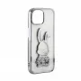 iLike Apple iPhone 15 θήκη σιλικόνης Print Desire Rabbit ασημί