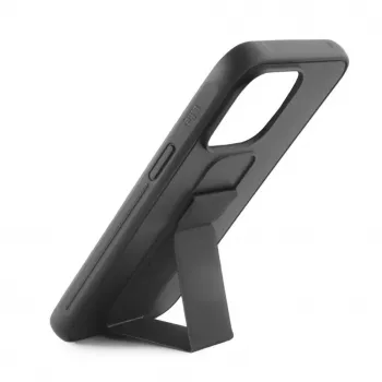 iLike Apple iPhone 15 θήκη σιλικόνης με βάση στήριξης μαύρο