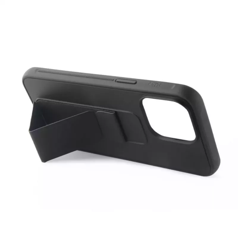 iLike Apple iPhone 15 θήκη σιλικόνης με βάση στήριξης μαύρο