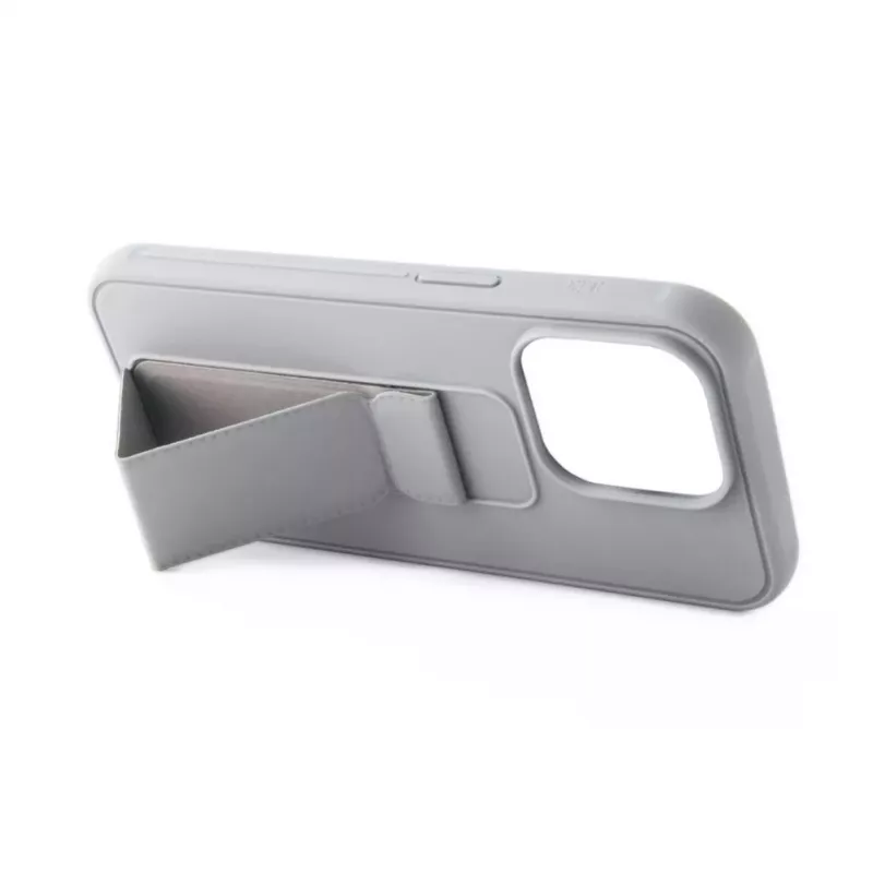iLike Apple iPhone 15 Plus Θήκη Σιλικόνης με Βάση Ασημί