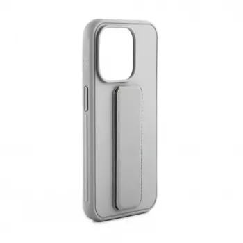 iLike Apple iPhone 15 Plus Θήκη Σιλικόνης με Βάση Ασημί