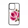 Evelatus Apple iPhone 14 Pro Δερμάτινη θήκη με σχέδιο φερμουάρ λουλούδι λευκό