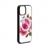 Evelatus Apple iPhone 15 Δερμάτινη θήκη με σχέδιο φερμουάρ λουλούδι λευκό
