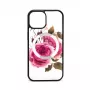 Evelatus Apple iPhone 15 Δερμάτινη θήκη με σχέδιο φερμουάρ λουλούδι λευκό