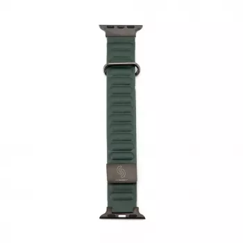 Connect Watch 42/44/45mm Premium PU Δέρμα Μαγνητικό Loop Λουράκι Ρολογιού Cedar Green