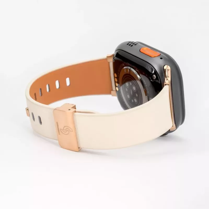 Connect Watch 42/44/45mm Δερμάτινο λουράκι ρολογιού Single Loop Buckle Λευκό