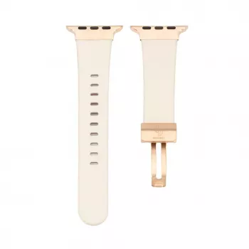 Connect Watch 42/44/45mm Δερμάτινο λουράκι ρολογιού Single Loop Buckle Λευκό