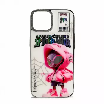 iLike Apple iPhone 14 Θήκη PC σιλικόνης Spider Sense Λευκό ροζ