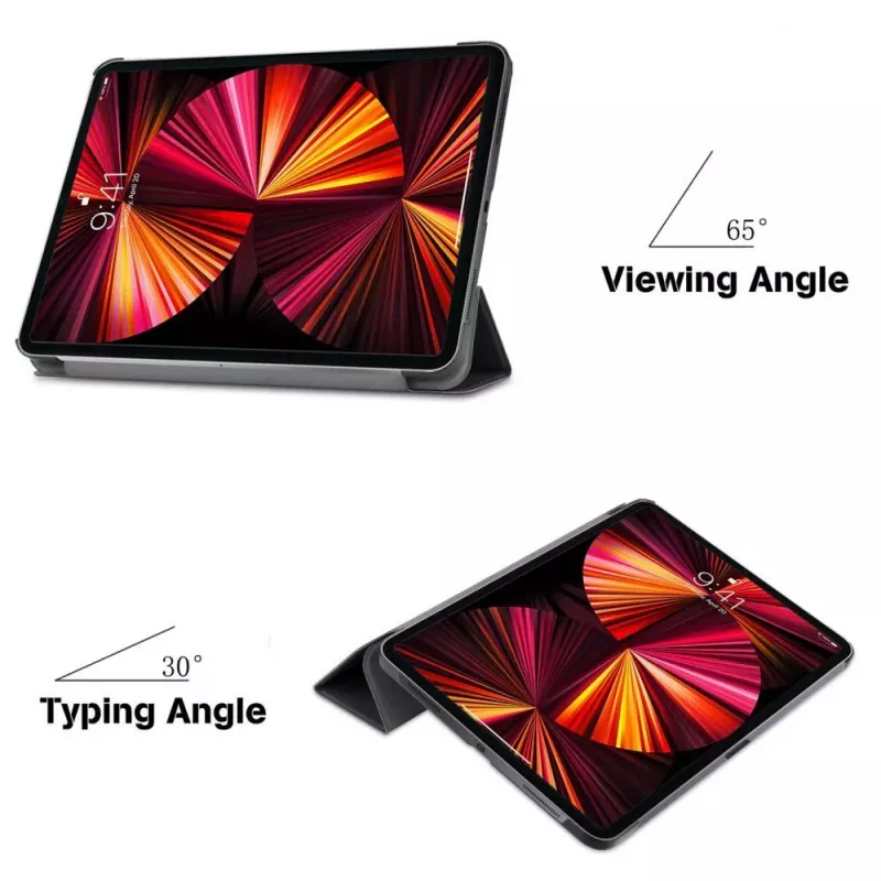 iLike iPad Pro 11 4th Gen Tri-Fold Θήκη Stand Eco-Δέρματος Μαύρη