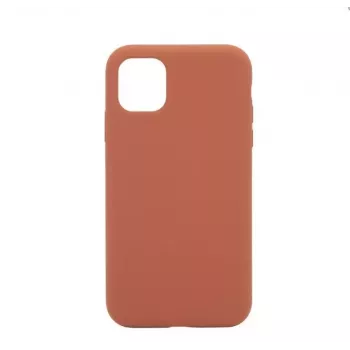 Connect Apple iPhone 11 Premium MagSafe Soft Touch Θήκη Σιλικόνης New Function Καφέ Δέρμα