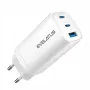 Evelatus 65W Max Ταχυφορτιστής EU USB-C1/USB-C1/USB-A Λευκό
