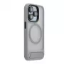 Evelatus Θήκη Apple iPhone 16 Pro με Επένδυση από Καουτσούκ, MagSafe, με Βάση, Ασημί