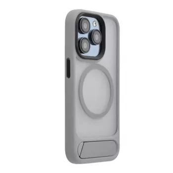 Evelatus Θήκη Apple iPhone 16 Pro Max με Επένδυση από Καουτσούκ, MagSafe, με Βάση, Ασημί