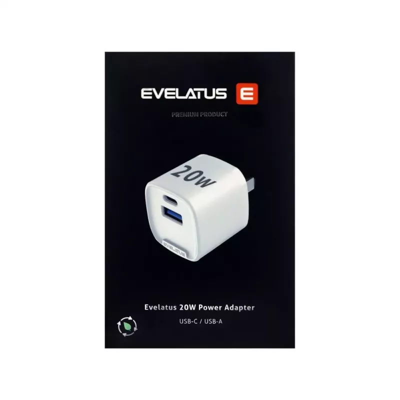 Evelatus QuickVolt Φορτιστής 20W USA/CN Λευκός