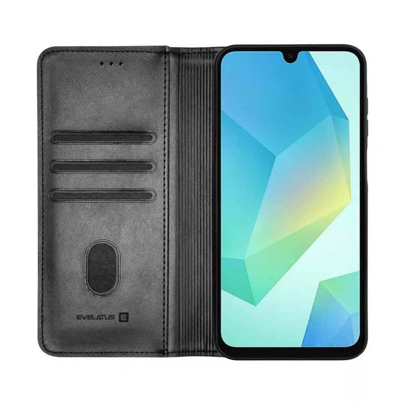 Evelatus Samsung Galaxy A16 Θήκη Βιβλίο Folio Μαύρο