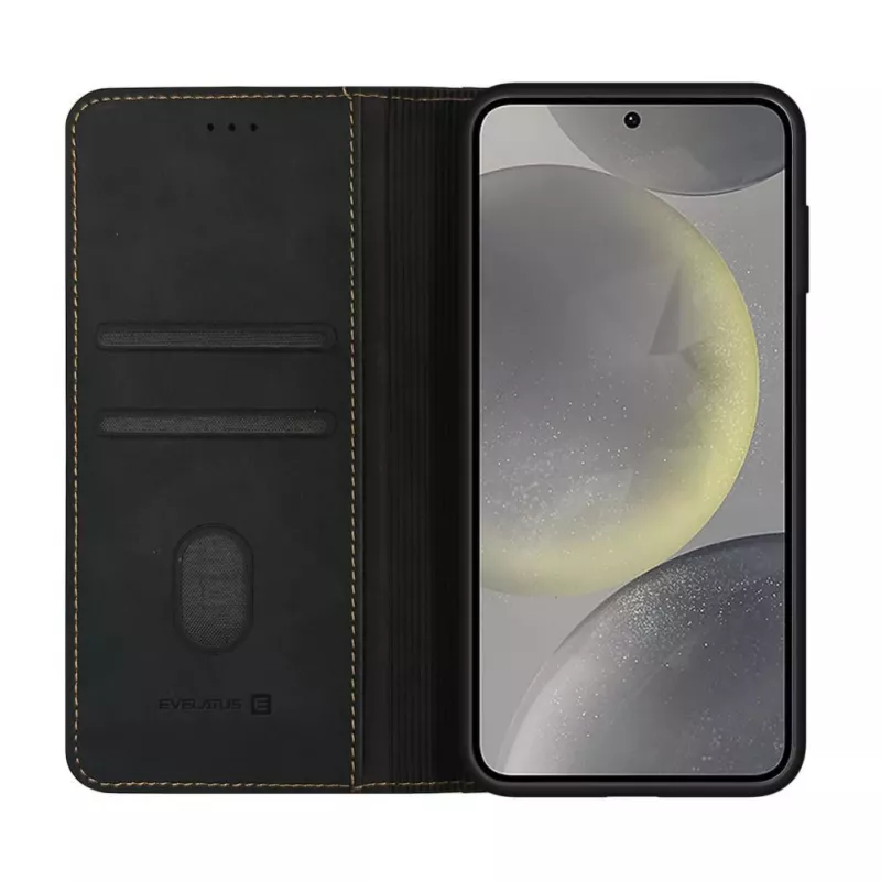 Evelatus Samsung Galaxy S25 Θήκη Βιβλίου Μαύρη