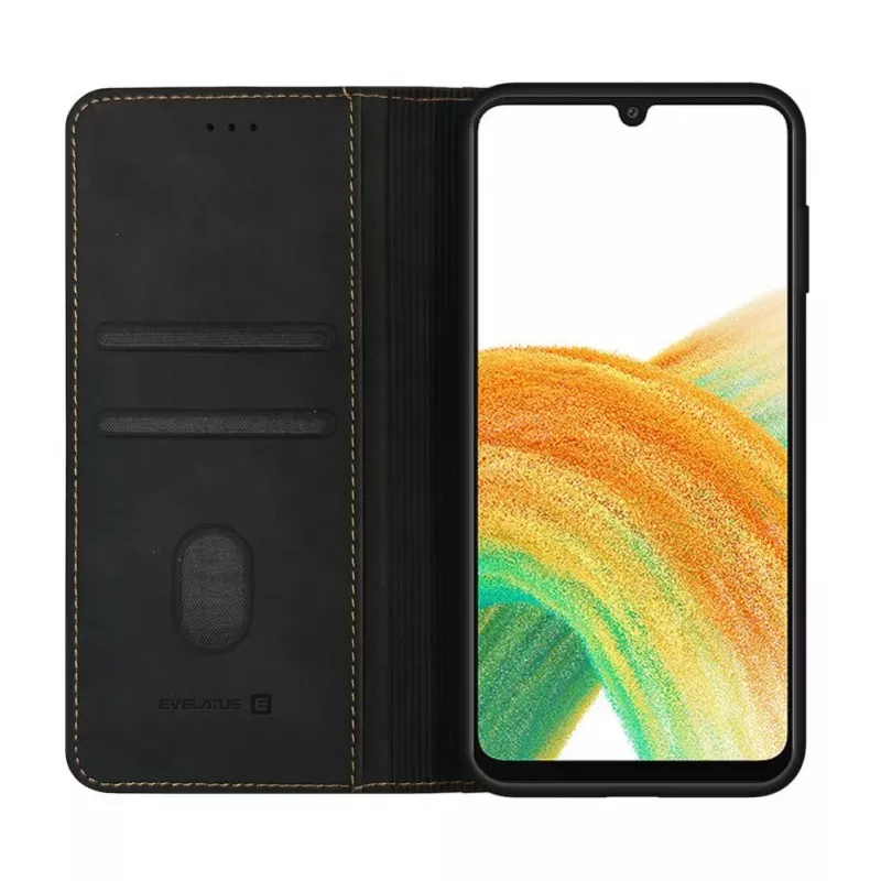 Evelatus Samsung Galaxy A33 Θήκη βιβλίου Folio μαύρο