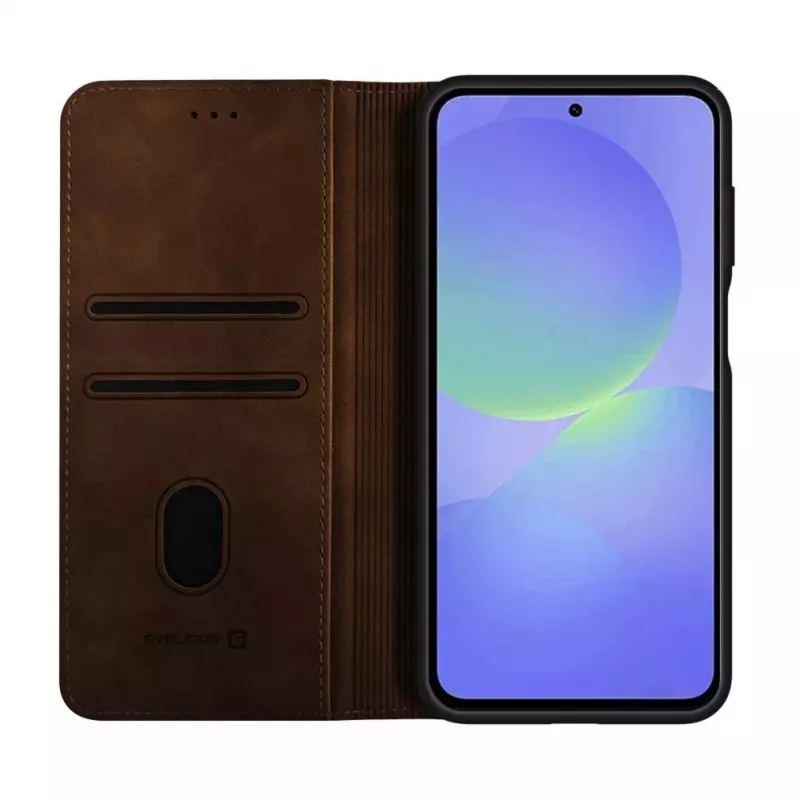 Evelatus Samsung Galaxy A37 Θήκη Βιβλίου Καφέ