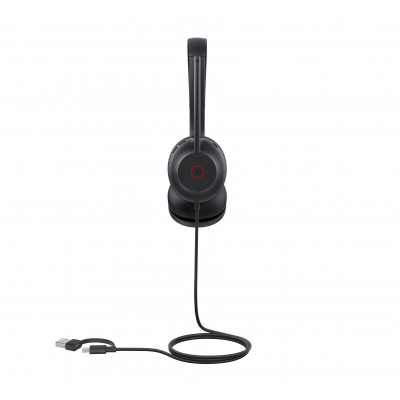 Yealink UH35 Dual UC USB-C/A On-Ear Headset με USB-A/USB-C, Μαύρο