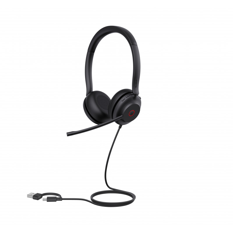 Yealink UH35 Dual UC USB-C/A On-Ear Headset με USB-A/USB-C, Μαύρο