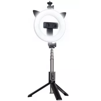iLike Selfie Handle Τρίποδο και Ring Light Bluetooth Μαύρο