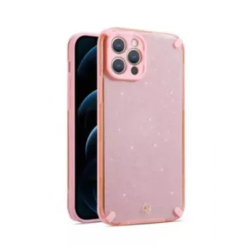 iLike Apple iPhone 12 Pro Max Armor Glitter Θήκη Ροζ
