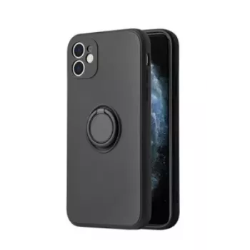iLike Apple iPhone 12 Pro Max Silicone Θήκη Ring Μαύρο