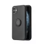 iLike Apple iPhone 12 Pro Max Silicone Θήκη Ring Μαύρο
