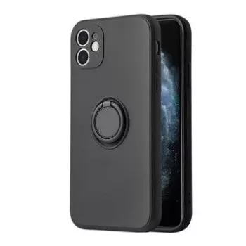 iLike Apple iPhone 14 Silicone Ring Case μαύρο