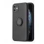 iLike Apple iPhone 14 Silicone Ring Case μαύρο