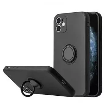 iLike Apple iPhone 14 Pro Max θήκη σιλικόνης με δακτύλιο μαύρο