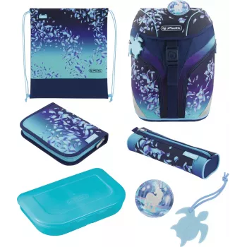 Herlitz SoftLight Plus Greenline Σχολική τσάντα για το δημοτικό, Blue Ice