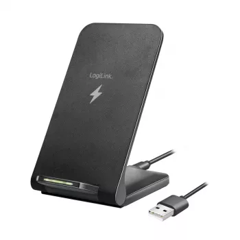 LogiLink Βάση smartphone & ασύρματος φορτιστής Μαύρο