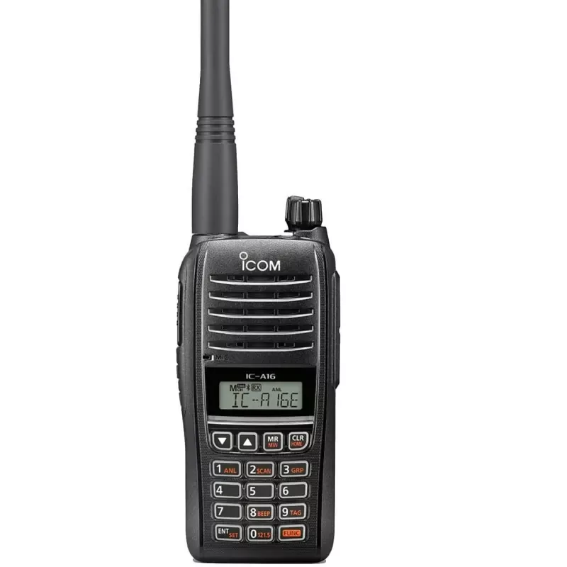 ICOM IC-A16E φορητός αεροπορικός πομποδέκτης με Bluetooth και Active Noise Cancelling