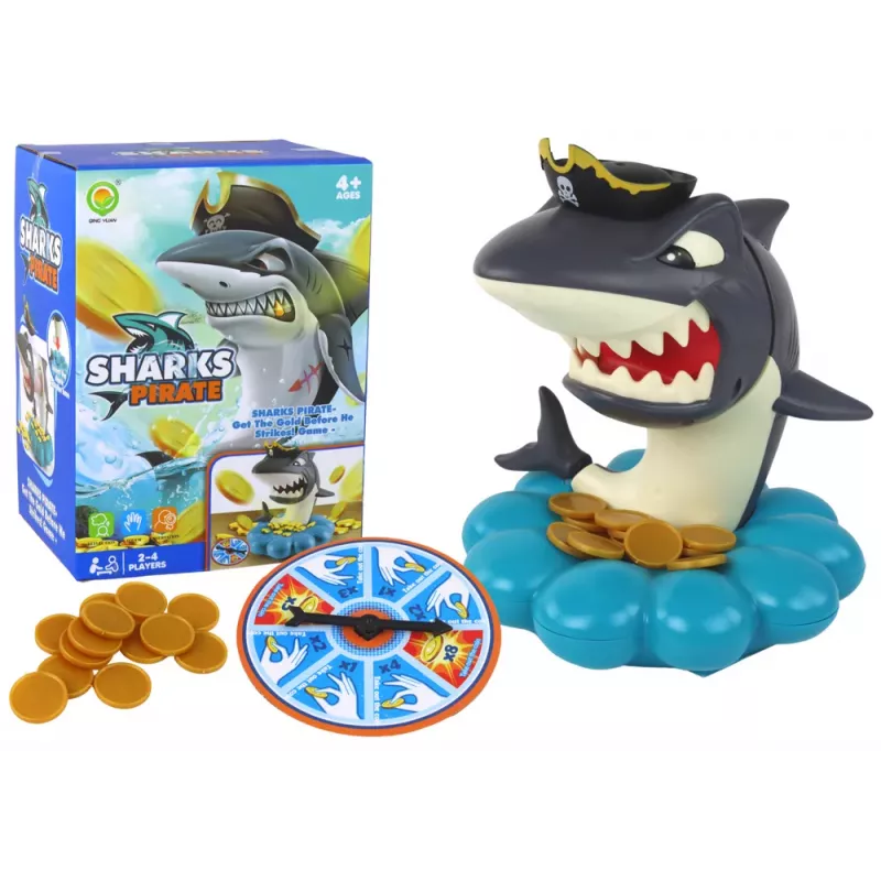 LEAN TOYS Παιχνίδι Arcade Καρχαρίας Πειρατής Έκρηξη Νομισμάτων Τροχός Σχεδίασης