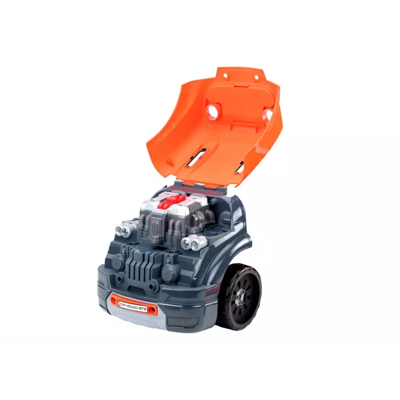 LEAN TOYS Κινητήρας αυτοκινήτου συνεργείου DIY Kit Πορτοκαλί