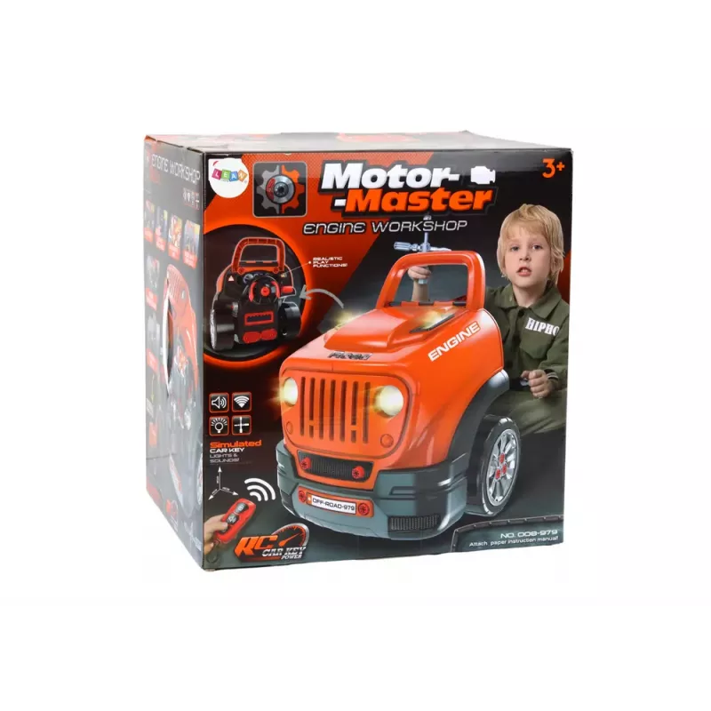 LEAN TOYS Κινητήρας αυτοκινήτου συνεργείου DIY Kit Πορτοκαλί